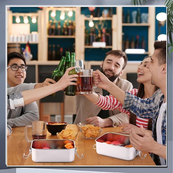 Umigy 4 Pcs Stainless Steel Food Containers Metal Bento Lunch Box Stainless Steel Food Storage Containers, Lockable Clips to Leak Proof, Reusable Dishwasher Snack Boxes for Work (1000ml)