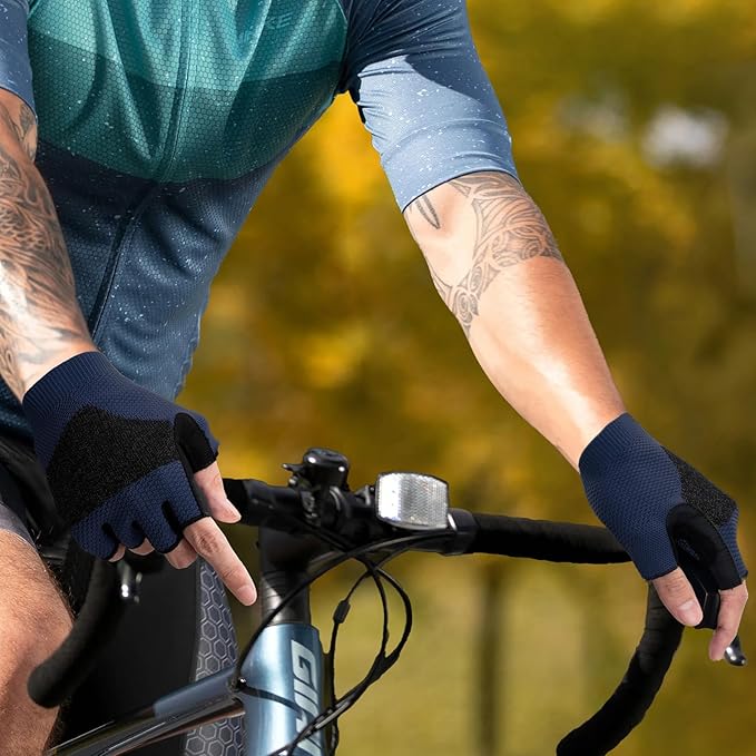 Cycling Gloves for Men Women, Half Finger Bike Gloves for Biking, Gym, Weight Lifting, Rowing, Riding, Outdoor Sports