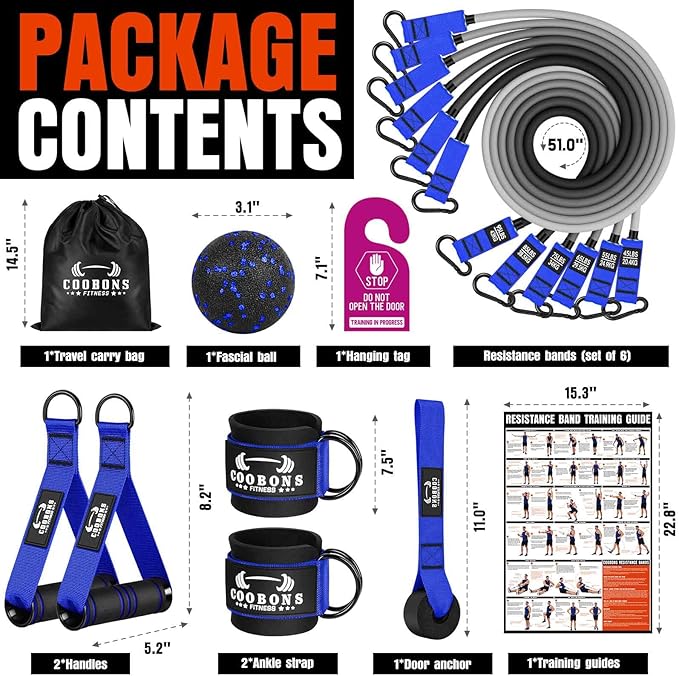 Heavy Resistance Bands for Working Out, 300LBS Exercise Bands with Handles, Workout Bands for Men, Weight Fitness Bands Set for Muscle Training, Strength, Slim, Yoga, Home Gym Equipment