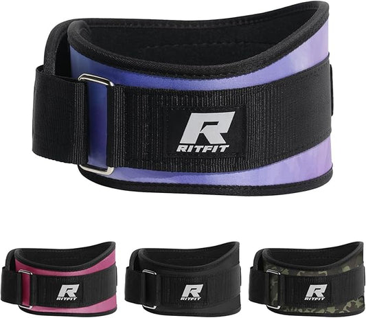 RitFit Weight Lifting Belt - Great for Squats, Lunges, Deadlift, Thrusters - Men and Women - 6 Inch Black/Camouflage