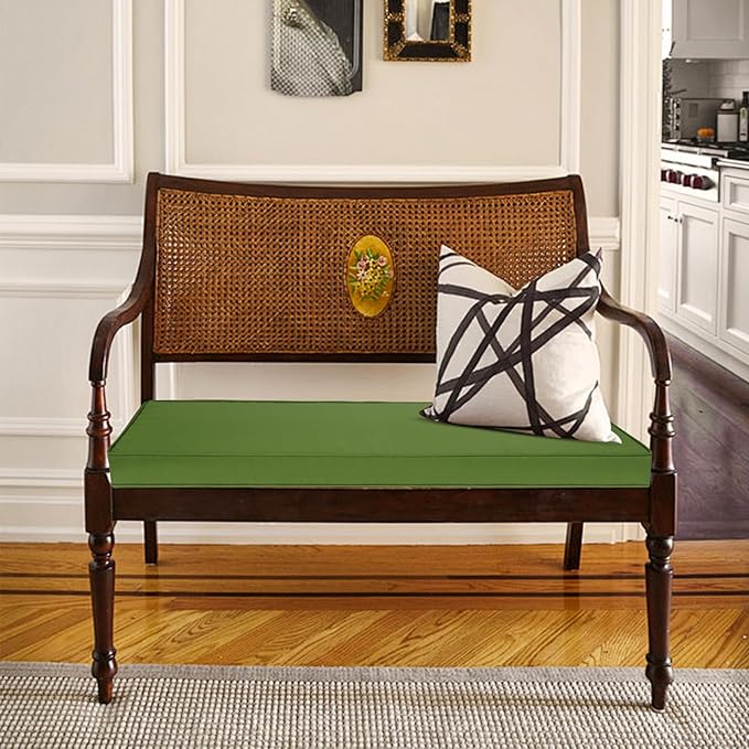 Outdoor Bench Cushion 42 x 18 x 3 Inch with Ties, Thick Waterproof Porch Swing Cushions for Patio Furniture Chair Pad, Seat Sofa Garden Replacement Cushion Sponge Filling