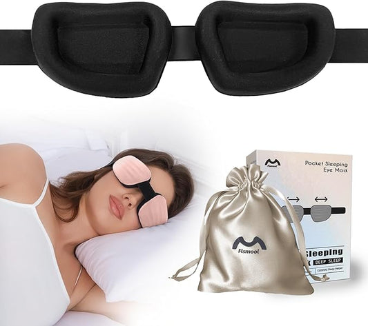 Sleep Mask for Side Sleeper Women Men, Eye Mask for Sleeping Light Blocking, Zero Eye Pressure 3D Sleeping, Pink