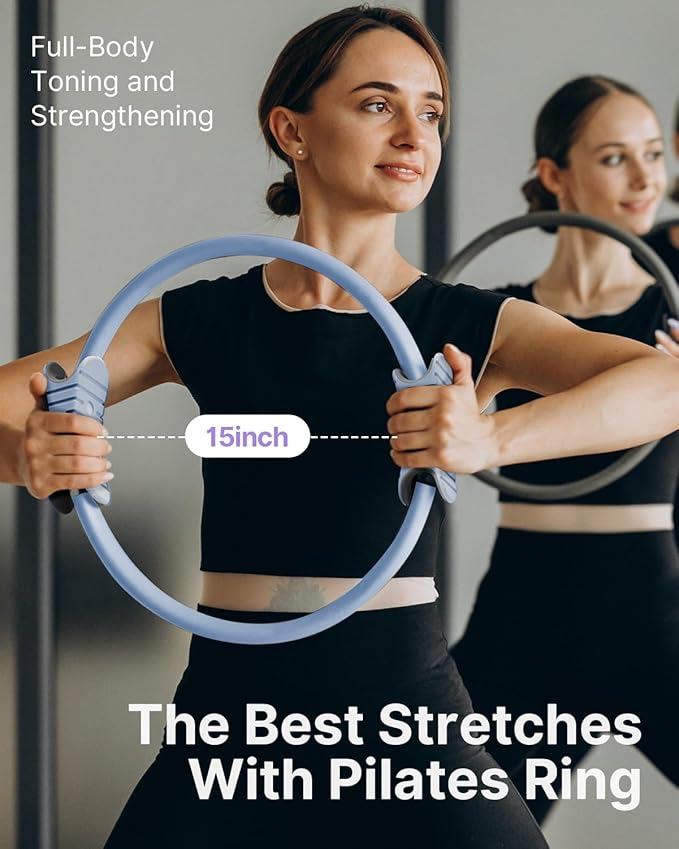 YOTTOY Pilates Ring,15 Inch Magic Circle Ring for Women Thighs,Core and Arms,Exercise Ring Pilates Equipment for Home Workout & Yoga Equipment