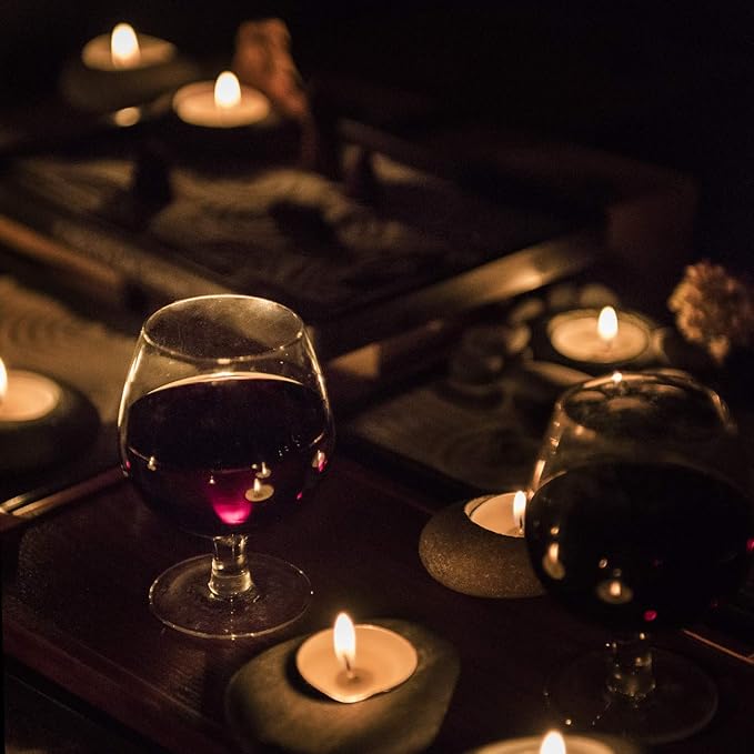 Handmade Zen Garden Pebble Tealight Candle Holder Set Quiet Spring with Free Zen Garden Tools, Sand, Base Tray and Accessories