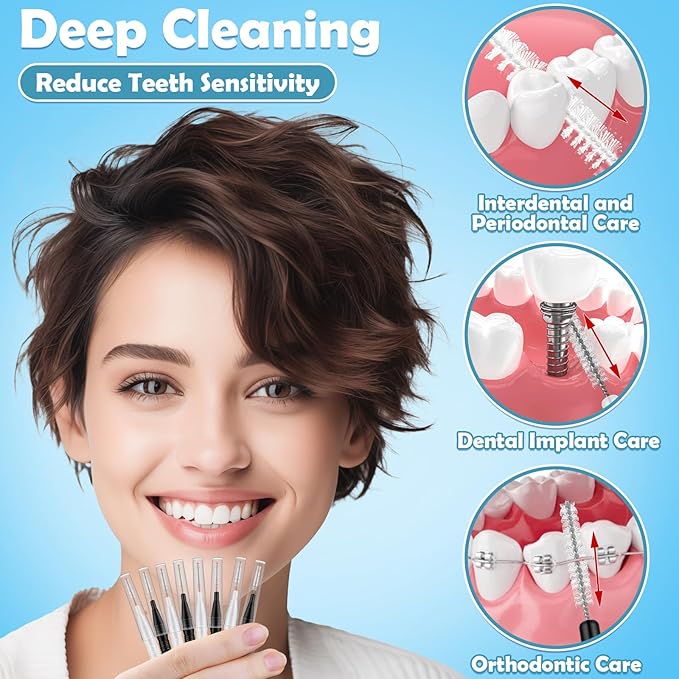 120 Pieces Interdental Brushes, Braces Brush Cleaner Orthodontic Flossers with Soft Bristles 360° Bendable Toothpicks Floss Picks for Braces Kit for Teeth Cleaning Tools