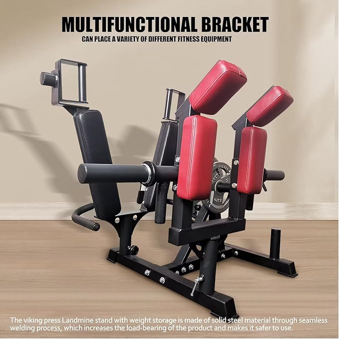 Viking Press Landmine Handle for 2-Inch Barbell, Hack Squat T-Bar Row Attachment Strength Training Accessories, Shoulder Press Landmine Attachment Equipment