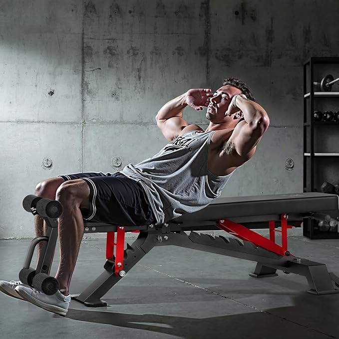 Adjustable Weight Bench - Foldable Workout Bench for Home Gym, PRO Heavy Duty 1300lb Capacity Full Body Strength Training with 8-Level Incline/Flat/Decline Positions & Space-Saving