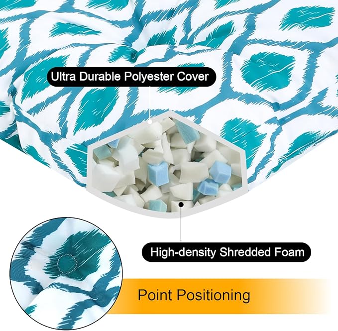 Outdoor Bench Cushion Waterproof, Tufted Bench Seat Cushion 42 x 15 Inch, Patio Wicker Indoor Seat Pads for Outside Garden Patio Balcony