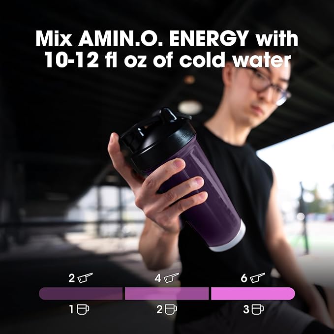 Optimum Nutrition Amino Energy Powder Plus Focus, with BCAA, Electrolytes, and Caffeine, Grape, 30 Servings (Packaging May Vary)