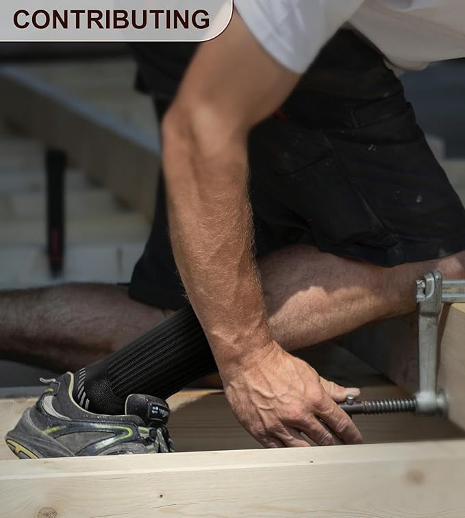 BULLIANT Compression Socks for Men 6Pairs, Athletic Crew Socks Cushioned For Men Sports Running-Arch Support