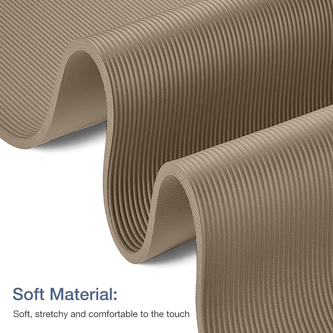 Yoga Mat Non Slip NBR Thick Yoga Mat, 72"L x 32"/24"W x 0.6"/0.4"TH (185cm x 80cm/61cm x 15mm/10mm), Anti-Tear Exercise Mat with Carrying Strap and Bag, Workout Mats for Yoga, Pilates, Floor Exercises