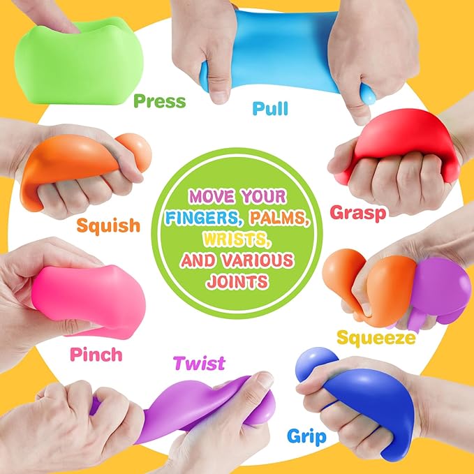 Fidget Toys Stress Cube, 4Pcs Stress Balls Bulk for Kids and Adult, Slow Rising Stress Ice Cube, Dough Stress Balls Soft Fidget Squishy Toys for Anxiety Relief, Square Ball (4PACK)