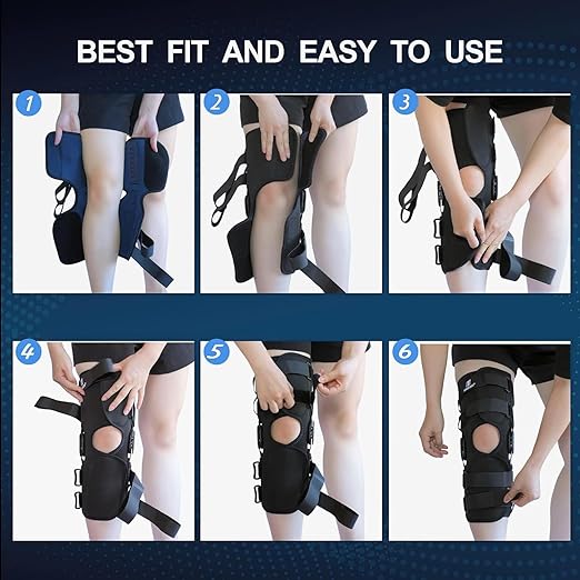T TIMTAKBO Plus Size Knee Brace for Women and Men, Adjustable Knee Brace with Side Stabilizers, Knee Support for Knee Pain Relief, ACL, Meniscus Tear and Arthritis, Front Opening Braces for Knee Pain