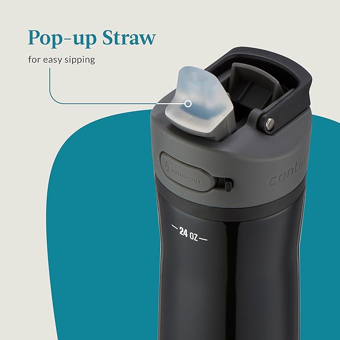 Contigo Ashland Water Bottle, 24oz, AUTOSPOUT Lid | Licorice | Pack of 4