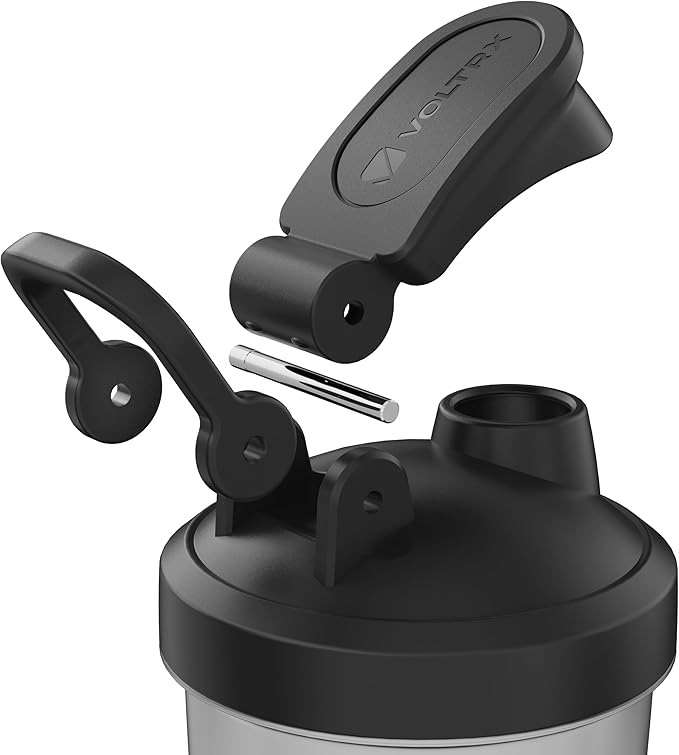 VOLTRX VortexBoost Electric Shaker Bottle, USB C Rechargeable Protein Shake Mixer, Shaker Cups for Protein Shakes and Meal Replacement Shakes, BPA-Free, Made with Tritan, Black