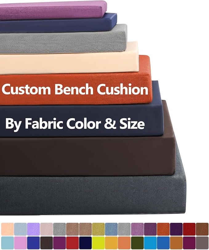 Custom Bench Cushion, Outdoor Waterproof Bench Cushions Custom Size and Color, Customizable Comfortable Patio Porch Swing Bench For Cushion, Personalized Indoor Furniture Sofa Bay Window Seat Cushions