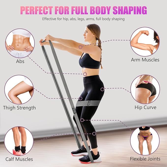 Resistance Bands for Working Out Set, 3 Pcs Pull Up Bands and 3 Pcs Assistance Bands with Door Anchor for Legs, Glutes, Hip, Fabric Loop Bands Workout Bands Resistance for Gym, Home, Office