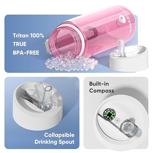 Survimate 5-Stage 0.01μm Ultra-Filtration Filtered Water Bottle, BPA-Free Material, NSF/ANSI 42&372 Certified, Portable Water Filter Bottle for Survival, Camping, Hiking, and Emergency Use