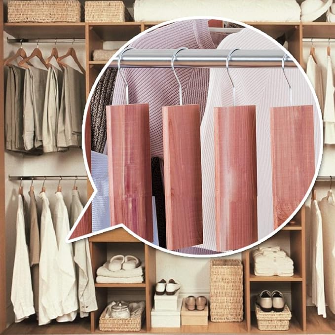 Cedar Blocks for Clothes Storage, Cedar Wood Chips and Balls for Drawer 60PCS, Closet and Kitchen Freshener, 100% Natural Cedar Blocks