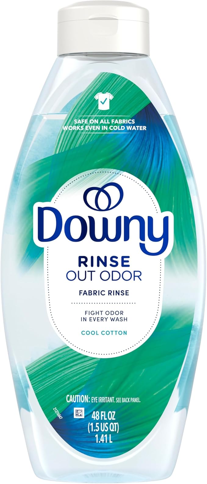 Downy Rinse & Refresh Laundry Odor Remover And Fabric Softener, Cool Cotton, 48 Fl Oz, HE Compatible Laundry Sanitizer, Safe On All Fabrics, Downy Fabric Softener, Liquid Fabric Softener