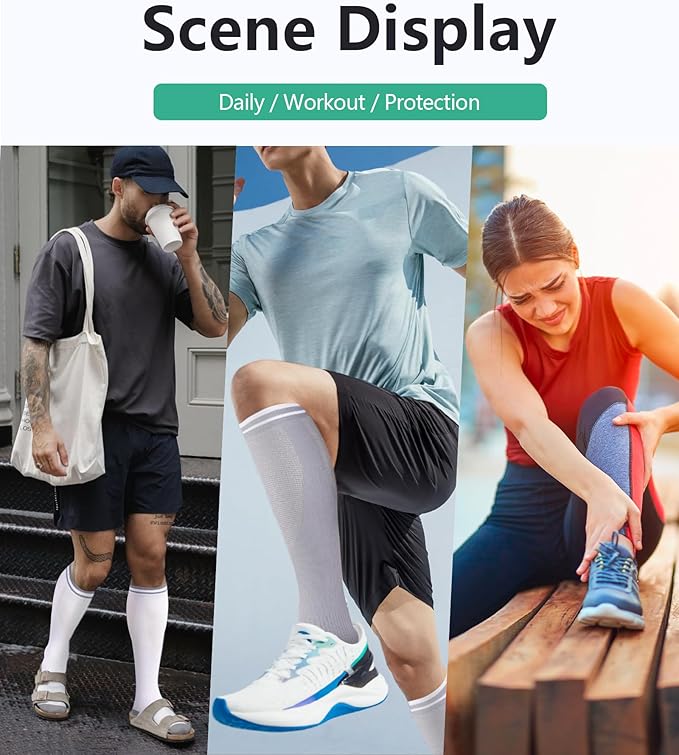 FuelMeFoot 3 Pack Copper Compression Socks - Compression Socks Women & Men Circulation - Best for Medical,Running,Athletic