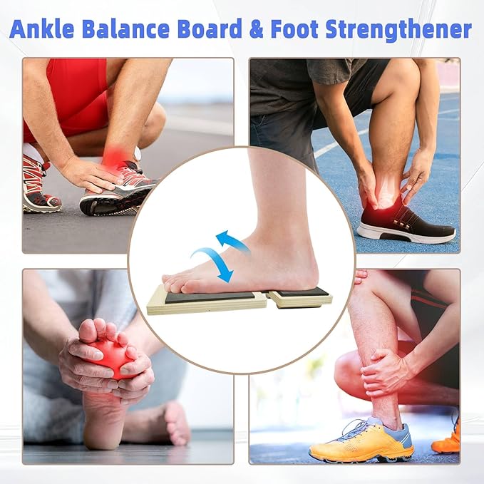 Ankle Balance Board for Sprained,Non Slip Single Leg Foot Strengthener Balance Board for Physical Therapy,Posture Correction,Plantar Fasciitis Relief,Foot BalanceTraining,Stability Exercises