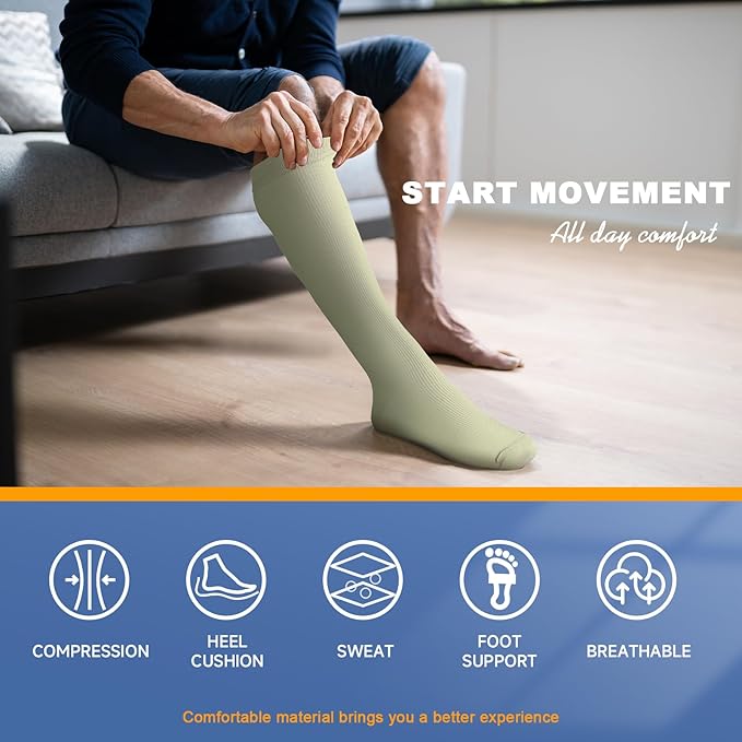 bropite Compression Socks for Women & Men Circulation-Support Knee High Socks 20-30 mmhg-Best for Running,Medical,Nurse,Travel