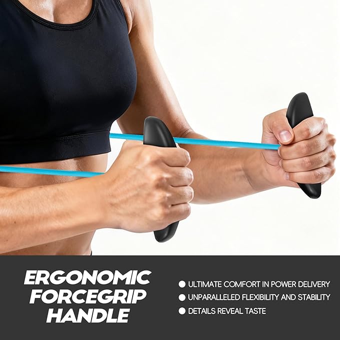 Resistance Bands with Handles - Home Fitness Equipment for Upper Body Toning, 20 lb Exercise Bands to Improve Mobility & Stability, Portable Resistance Bands for Women Men