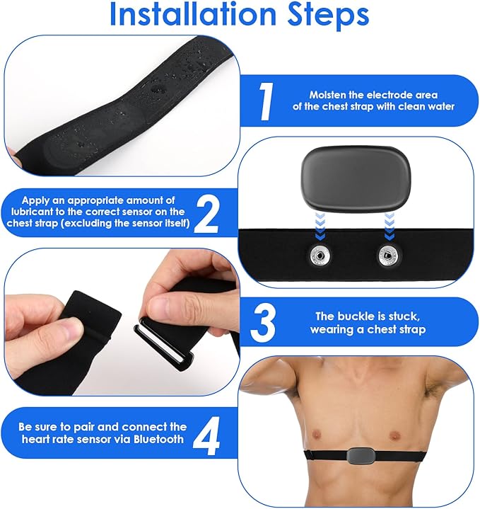 2 Pack Heart Rate Monitor Chest Strap Replacement, Adjustable Heart Rate Monitor Chest Band Compatible with H10 H9 H7, Cycling & Running Fitness Accessory for Men＆Women, Fit for Daily Training