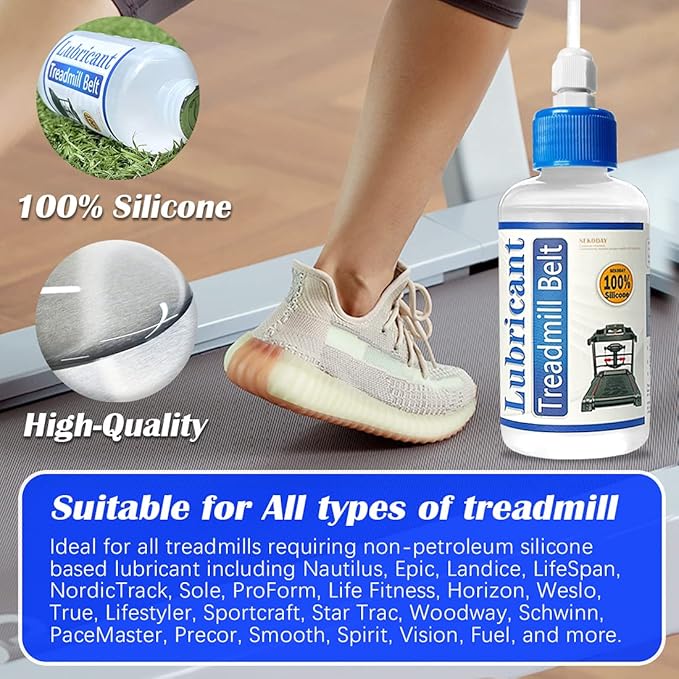Silicone Treadmill Belt Lubricant/Lube Kit - 8.4 Oz/Performance with 2 Application Tubes and 2 Precision Tip Caps to Controlled Flow - No Odor & No Propellants - Easy to Apply…