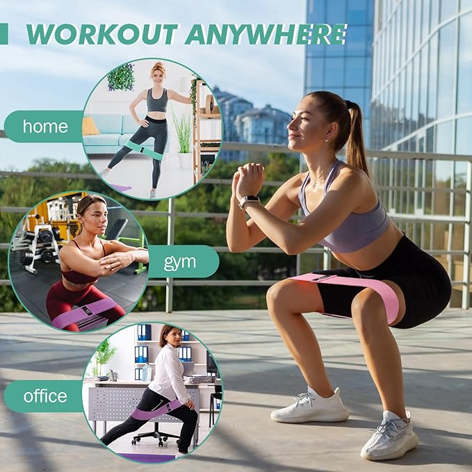 Shappy 18 Pcs Resistance Bands for Working Out Non-Slip Fabric Elastic Exercise Bands for Women Men 3 Set of Stretch Exercise Workout Supplies for Hip Legs Thigh Glutes for Yoga Starter Set Pilates