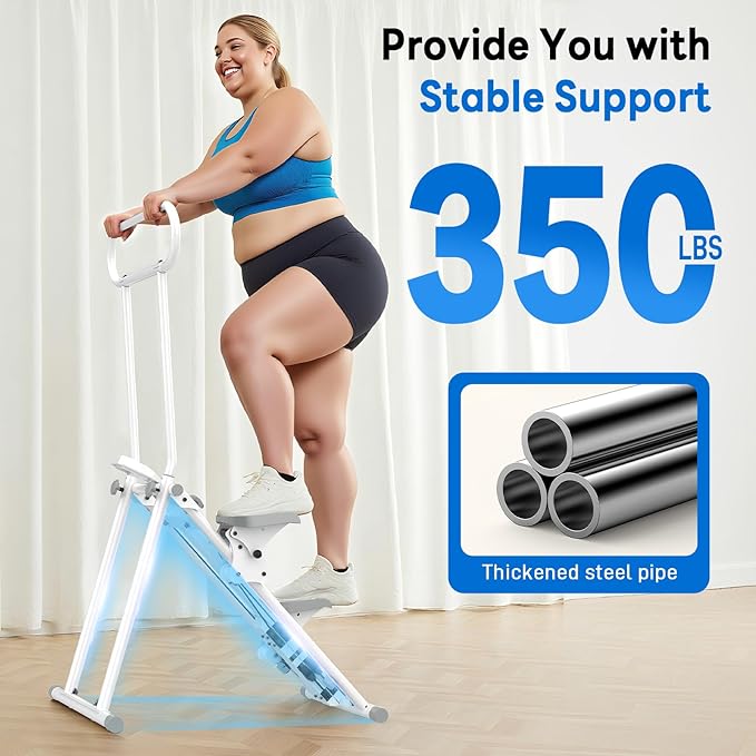 ERGOLIFE Stair Stepper with 6-Level Adjustable Resistance, 350lbs Upgrade Foldable Stairmaster Machine for Home Gym Workout, Cardio Stair Climber with Low Noise