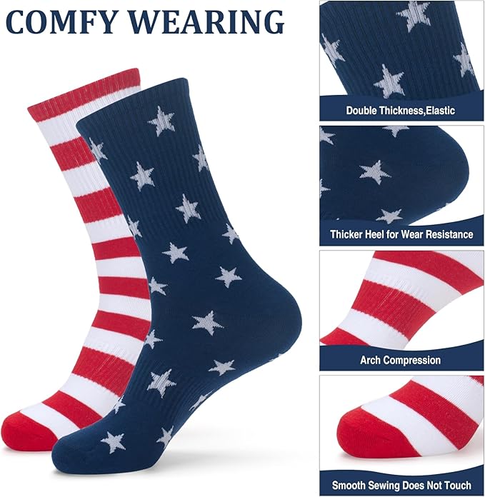 ONUPGO 5 Pieces Sweatbands Striped Socks Set Sports Headband Wristbands High Tube Socks 80s Accessories Costumes