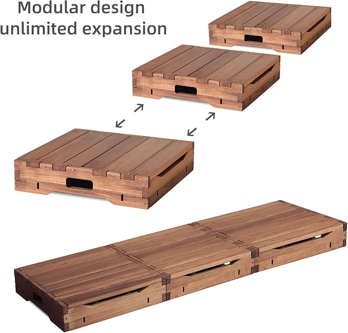 Wooden Platform Step Stool for Adults&Senior,Standing Aids & Supports,Stair Assist Indoor&Outdoor,Heavy Duty Sturdy Solid Wood Bedside Foot Stepper,for Handicap,Elderly,High Beds(47.5"W)