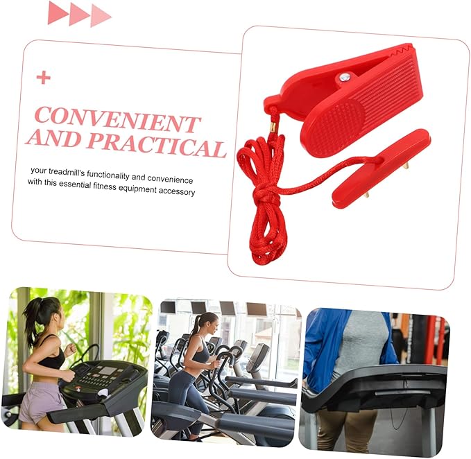 Treadmill Emergency Stop Switch Replacement Key Treadmill Safety Key with Dual Insert Fitness Equipment