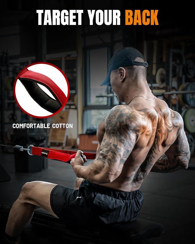 MANUEKLEAR Tricep Rope Cable Attachment Handles, Greater Range of Motion, Tricep Pull Down Rope for Push Downs, Crunches, Facepulls for Professional Gym