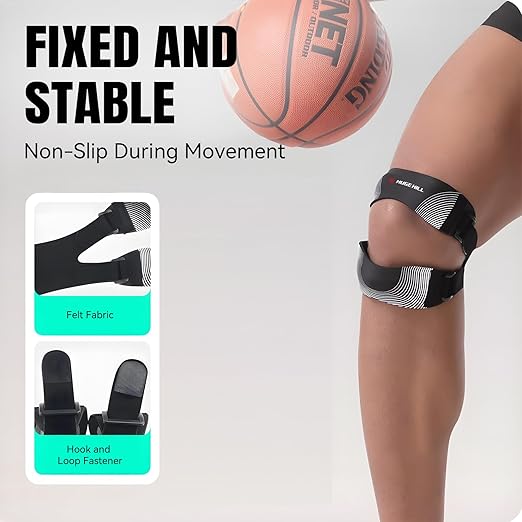 Knee Brace for Running & Basketball – Adjustable Compression Support with Patella Strap – Breathable Knee Sleeve for Men & Women (Gray)