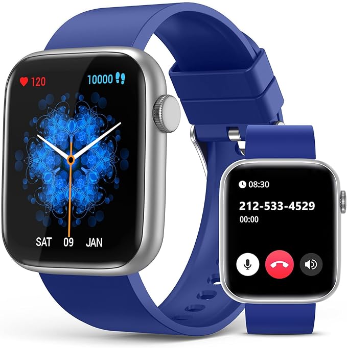 EarlySincere Smart Watches for Men Women Blood Pressure, 1.9'' HD Full Touch Screen Fitness Tracker, IP67 Waterproof Smartwatch with Heart Rate, Blood Oxygen for Android and iPhone