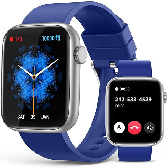 EarlySincere Smart Watches for Men Women Blood Pressure, 1.9'' HD Full Touch Screen Fitness Tracker, IP67 Waterproof Smartwatch with Heart Rate, Blood Oxygen for Android and iPhone