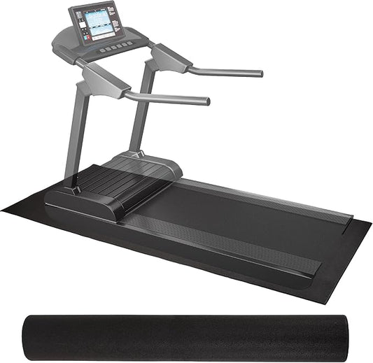 Treadmill Mat, 1/4" Thick Walking Pad with Shock Absorption Noise Reduction, Non-Slip High Density Home Gym Floor Mats for Treadmills, Elliptical, Exercise Bike, 24" x 48" Fitness Equipment Mat