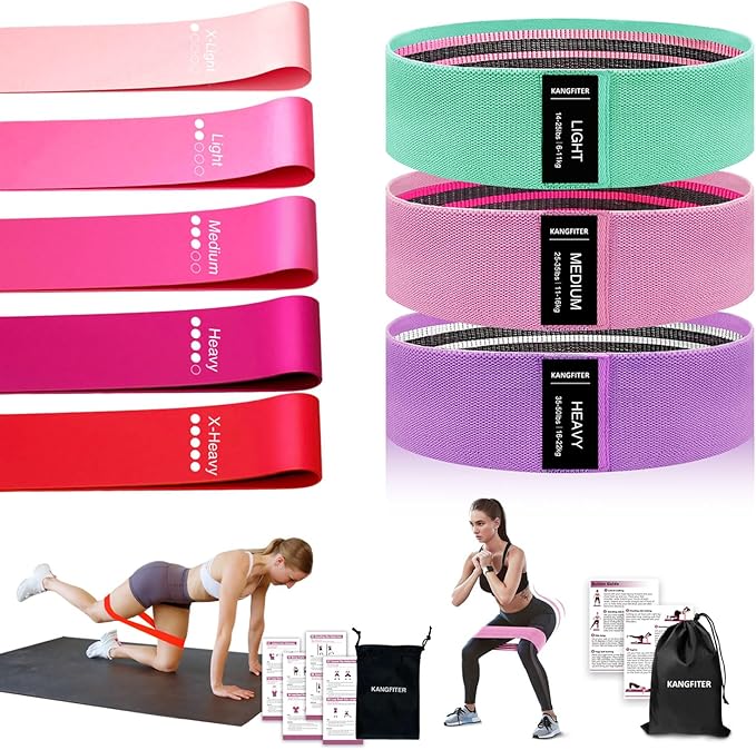 Non-Slip Fabric Resistance Bands for Working Out, Loop Exercise Bands for Booty Leg, Butt, Glute, Stretch Workout Bands for Women & Men, Hip Elastic Bands for Home Gym Fitness, Yoga, Pilates