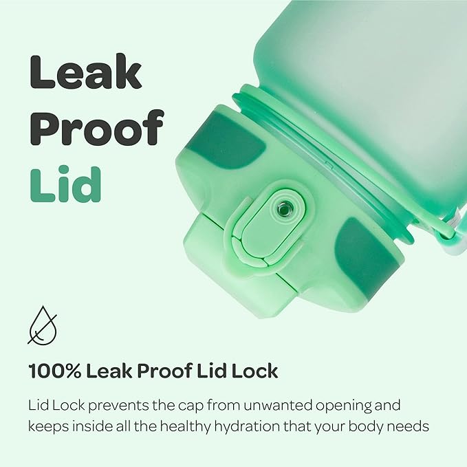 Hydracy Water Bottle with Time Marker -Large BPA Free Water Bottle & No Sweat Sleeve -Leak Proof Gym Bottle with Fruit Infuser Strainer & Times to Drink -Ideal for Fitness Sports & Outdoors