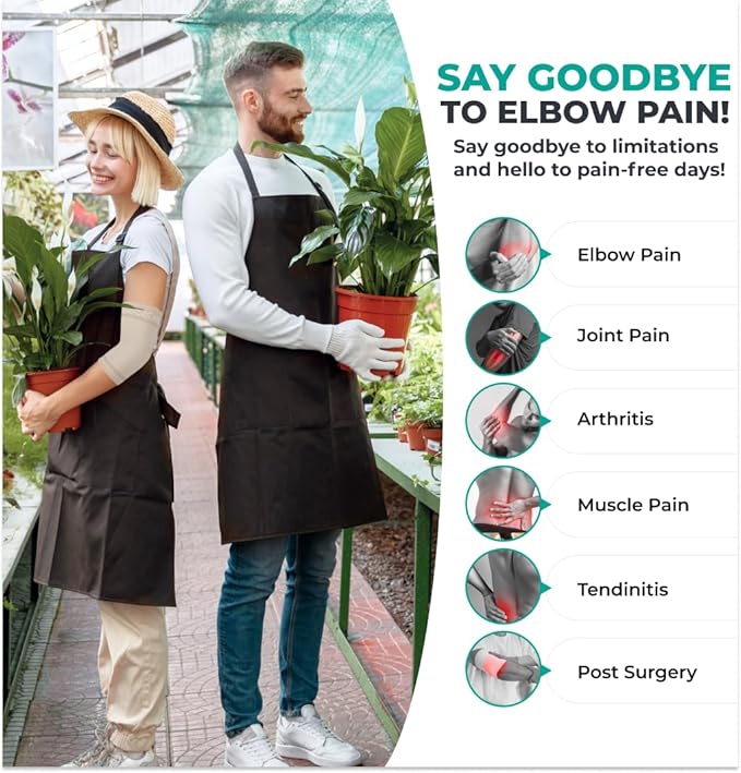 Modvel 2 Pack Elbow Brace - Golfer's Elbow Compression Sleeve Support for Joint Pain Relief, Recovery, Tendonitis Braces, Tennis Elbows Brace For Men & Women, Workout & Weightlifting Arm Wrap