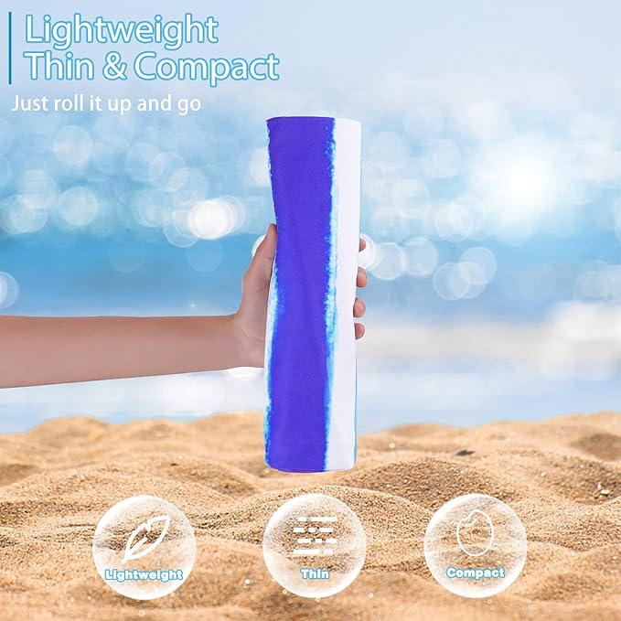 2 Pack Microfiber Thin Beach Towel Lightweight 71x32 Oversized Extra Large Sand Free Towels Quick Dry for Travel Pool Yoga Gym Sports Beach Accessories Vacation Essential Gift