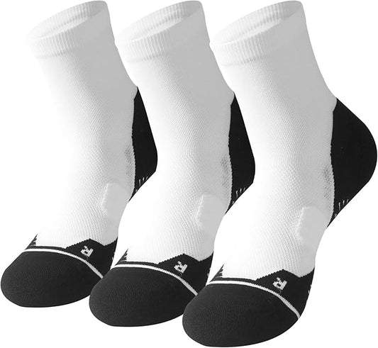 HUSO Compression Ankle Running Socks: Athletic Socks for Men Women with Cushion,Work Hiking Basketball Sport Socks 3 Pairs