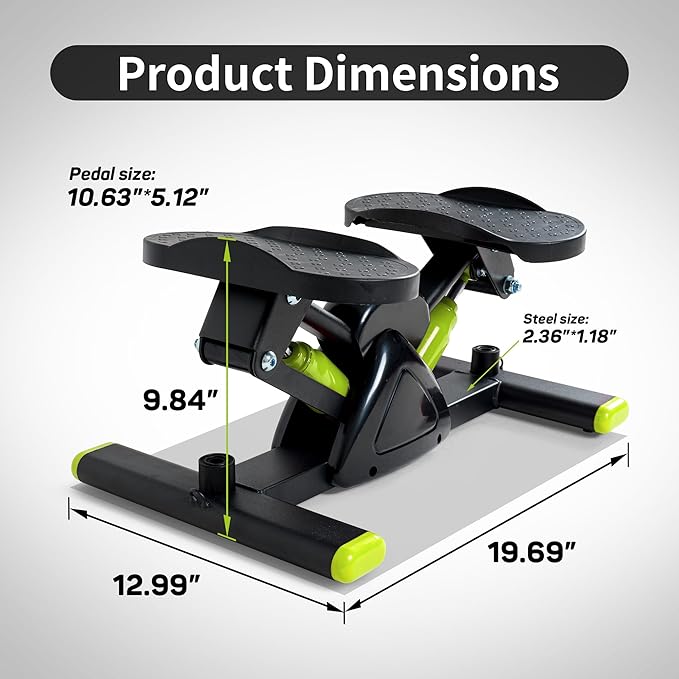 Leikefitness Steppers for Exercise Mini Stair Stepper, Cardio Workout Equipment, Twist Stair Stepper with Resistance Bands Up-Down Motion for Full Body Workout Exercise Equipment for Home