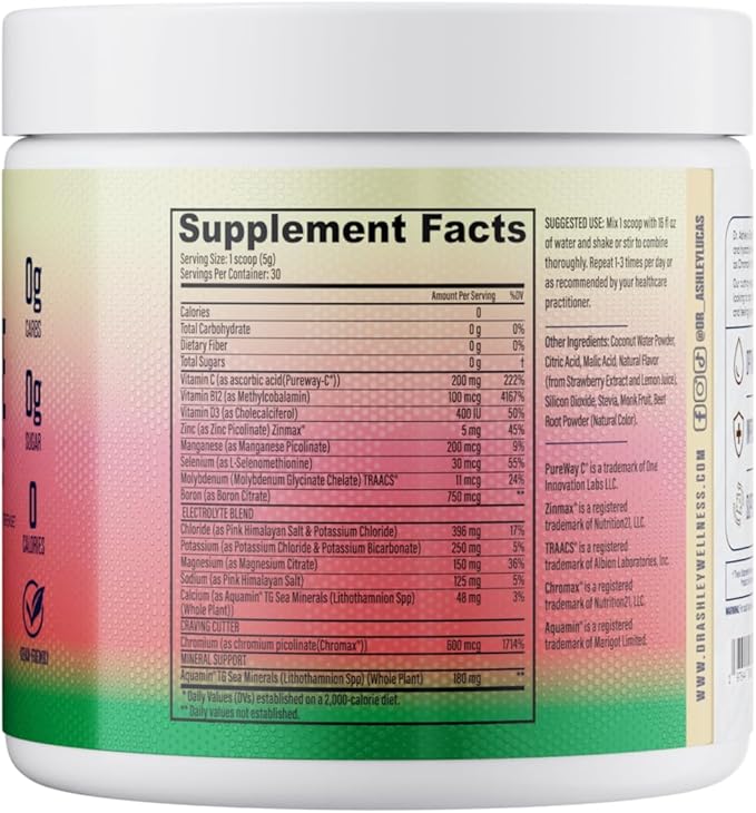 Electrolyte Plus Powder Drink Mix | Full Spectrum Electrolytes – Gluten Fee and Zero Sugar for Max Hydration | 30 Servings (30 Serving, Strawberry Paradise)