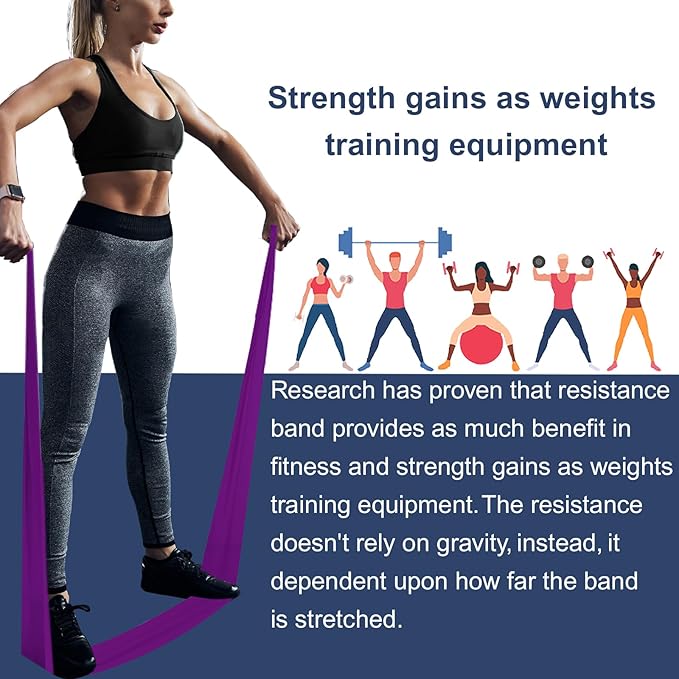 Resistance Bands,Professional Long Non-Latex Elastic Stretch Bands,Exercise Bands for Physical Therapy, Yoga, Pilates, Rehab, at-Home or The Gym Workouts, Strength Training