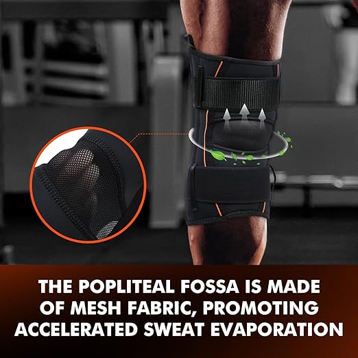 Adjustable Knee Brace for Women and Men, Patella Stabilizer Knee Brace, Knee Support with Side Stabilizers for Knee Pain Relief, Meniscus Tear, and Arthritis Pain (Black, Medium)