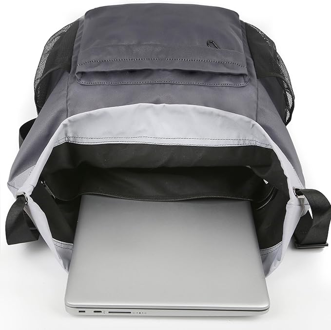 Drawstring Backpack Sports Gym Sackpack with Mesh Pockets Water-Resistant String Cinch Beach Bag for Men Women(Gradient Gray)